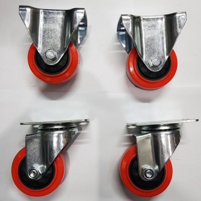 Roda Troli Pu Rhj Tw Caster Germany 3 inch hidup/mati