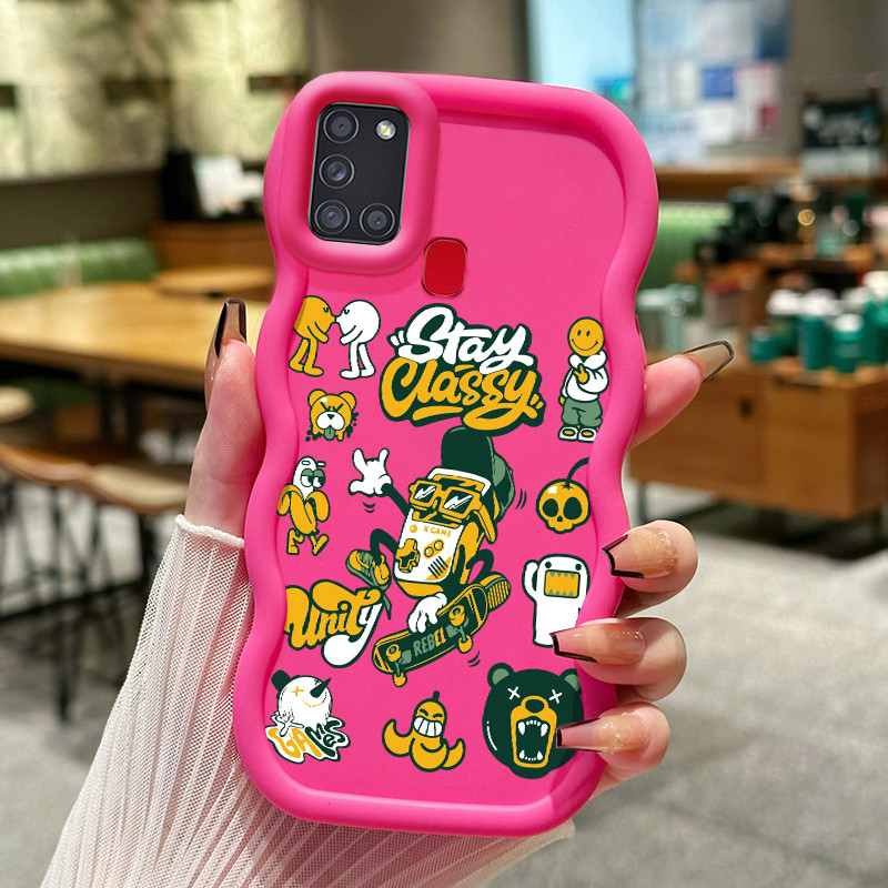 Casing Hp Untuk Samsung A21s Case Casing HP Kesing tas Emoji penutup pelindung silikon Softcase Maca