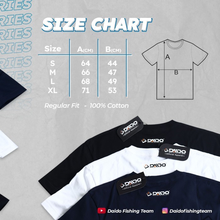 TERBARU BAJU KAOS DAIDO FISHING TEAM SLIM FIT PROMO