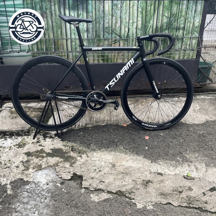 TERBARU Rakit sepeda Fixie full bike Tsunami SNM 100 crank HT 2