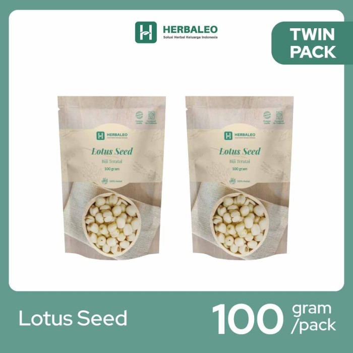 

TWINPACK - HERBALEO LOTUS SEEDS 100 GRAM ( BIJI TERATAI )