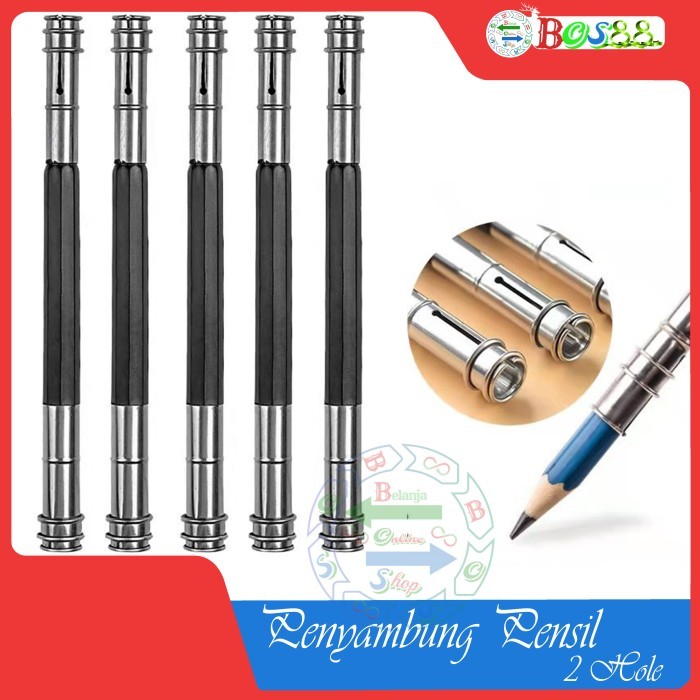 

Penyambung Pensil Pencil Extender 2 Hole - Head Pencil Holder Pen