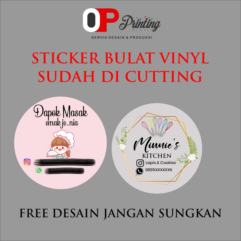 

CETAK STIKER BAHAN VINYL STICKER LABEL MAKANAN KOTAK KEMASAN PRODUK (B)