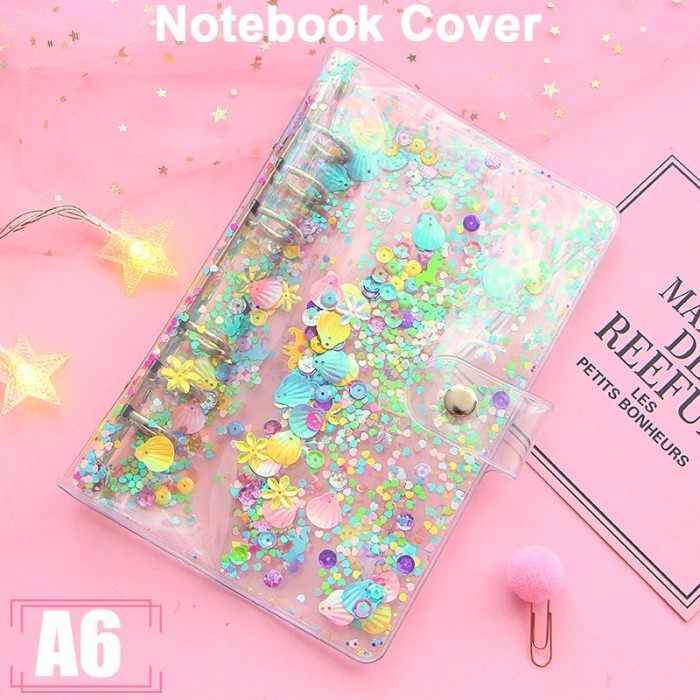 

Binder Sequin A6 Sequins PVC Cover Loose Leaf File Organizer A6R6