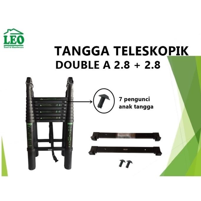 Diskon Tangga Double A Teleskopik Telescopic 2,8 X 2,8 5,6 M Ladder