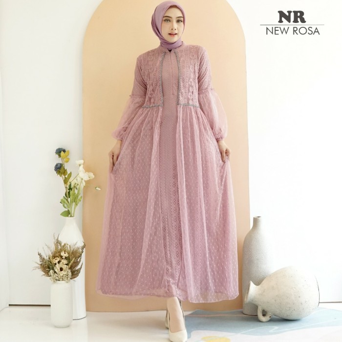 Adiba Dress Series Bahan Full Brokat Malika
