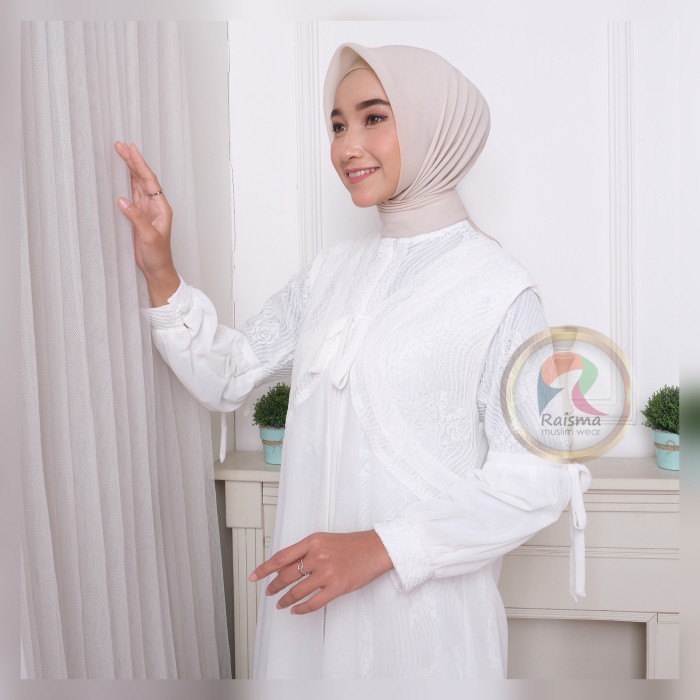Baju Gamis Warna Putih Broken Whi Brokat Mewah Dijamin Ori By Raismamw