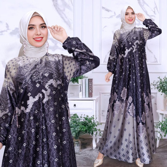 Gamis Motif Sutra Import // Gamis Motif Terbaru // Gamis Kekinian