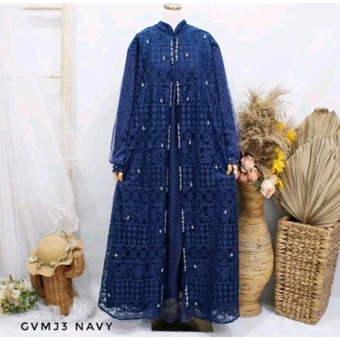 Gamis Mewah Violeta 3 Super Jumbo Ld 120 130 140 150 Brukat Putih White