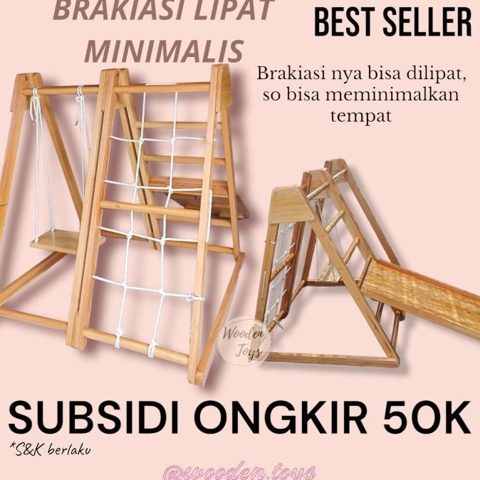 Miliki Wooden Toys Brakiasi Lipat Subsidi Ongkir Tangga Brakiasi Kayu Anak