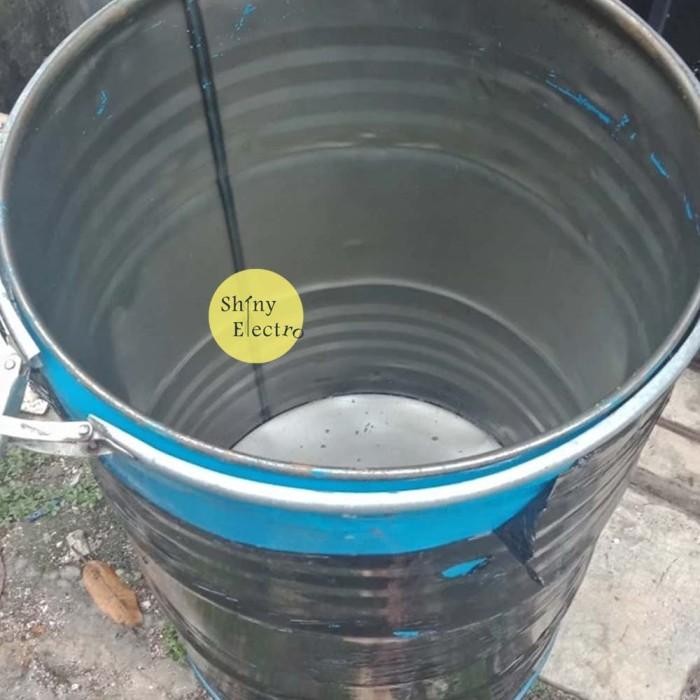 Drum Kaleng Tong Sampah Cat Air Bensin Besi 200 Liter Tutup 200L Terlaris 100 % Original