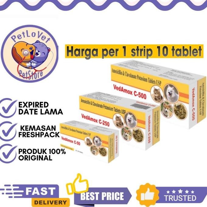 Promo Vedamox C-500 Untuk Infeksi Kulit/Periodontal/Pyoderma Harga Per Strip