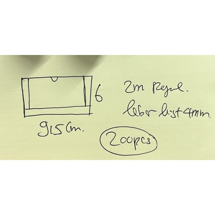 

Acrylic frame list name tag 2mm ukuran T 6 cm x P 9.5 cm 200 pcs