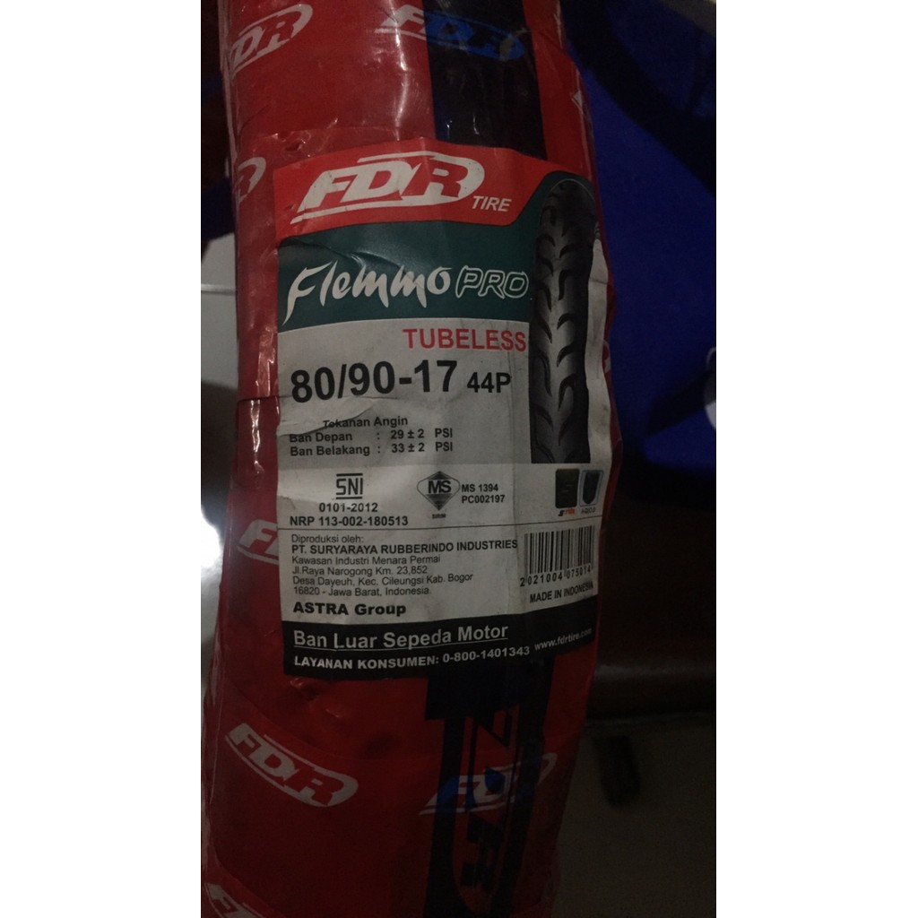 Ban Luar Fdr 80/90-17 Flemmo Pro Tubeless