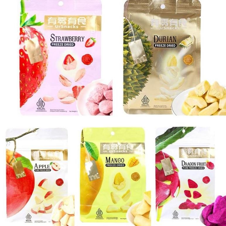 

Halal) Tyl Freeze Dried Fruit / Snack Durian Vacum / Strawberry Beku