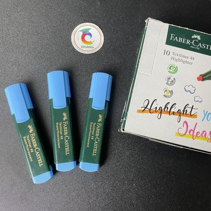

`````````] Highlighter / Textliner 48 / Stabilo Faber Castell Blue / Biru