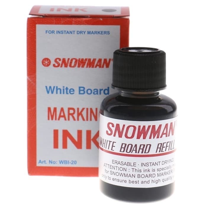 

TERBARU! Tinta Isi Ulang / Refill Spidol White Board Snowman WBI (1 Lusin)