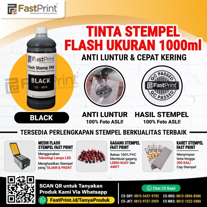 

TERBARU! Tinta Stempel Flash Fast Print Warna Biru (Blue Ink) 1000ml