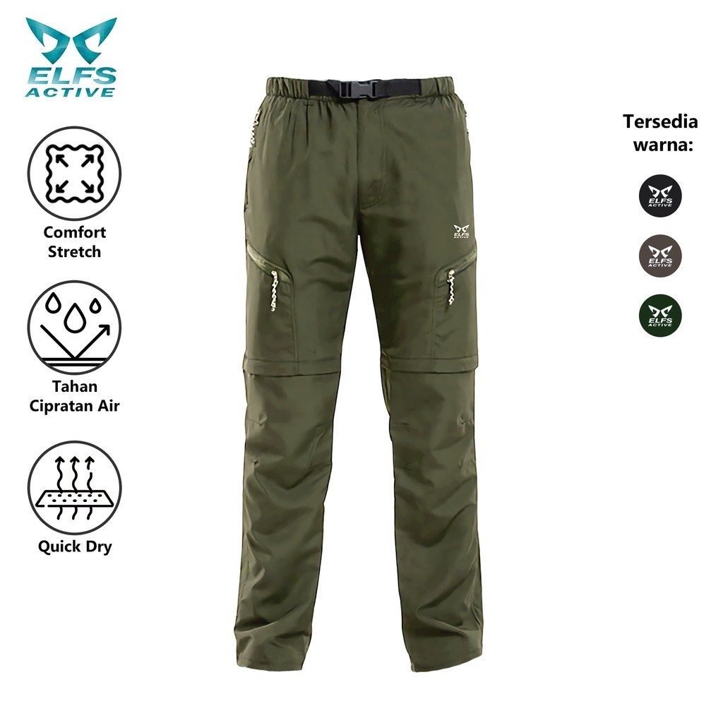 Ready ELFS ACTIVE Celana Gunung Sambung Wanita Size S - XXL PDL 2in1 Mountain Pants Outdoor Panjang