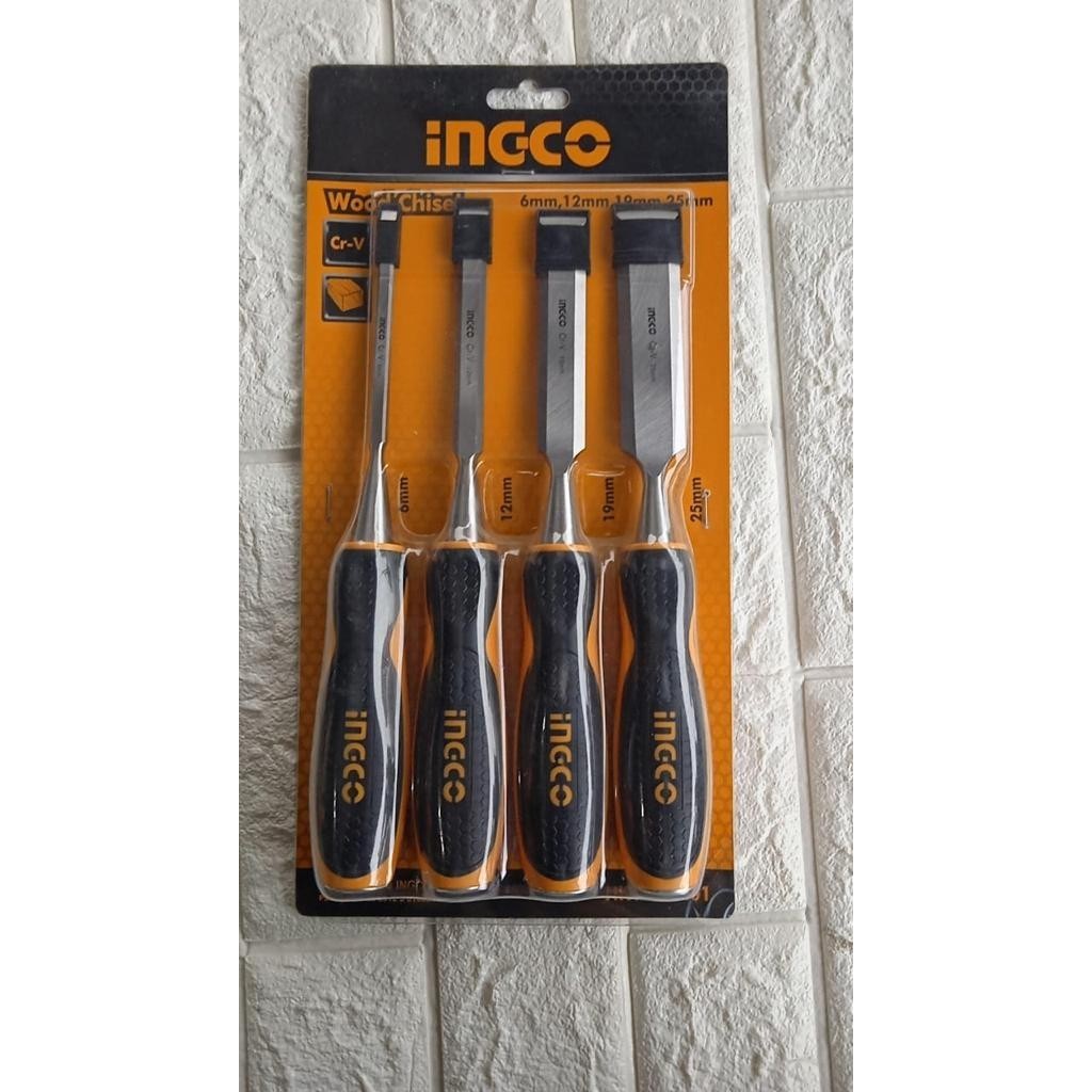 

INGCO 4-Pcs Wood Chisel Set (6-25 mm) HKTWC0401 Pahat Tatah Ukir Kayu