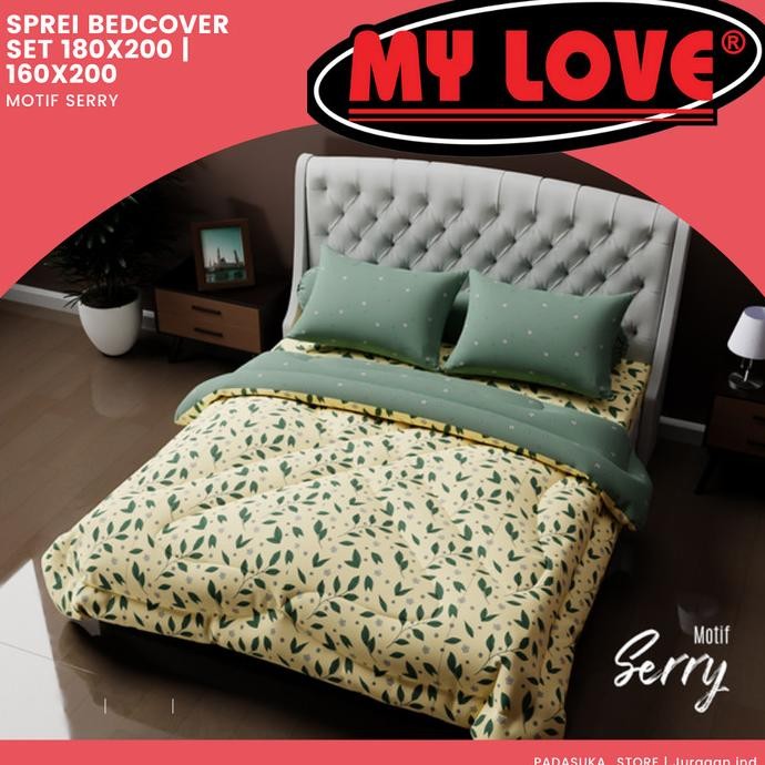 My Love Sprei Bed Cover Set 180X200 | 160X200 | 200X200 | 120X200 | 100X200 Tinggi 30 Cm Bahan Katun