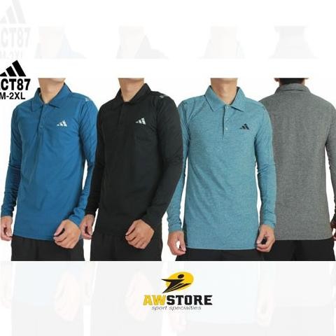 POLO SHIRT BAJU POLO KAOS POLO KERAH PANJANG OLAHRAGA PRIA GOLF ADIDAS Terlaris