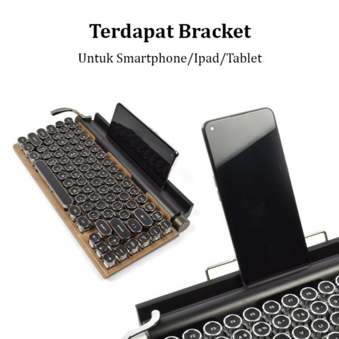 Keyboard Mesin Tik Bluetooth Retro Mechanical Typewriter RGB Vintage Charger | Keyboard Typewriter R