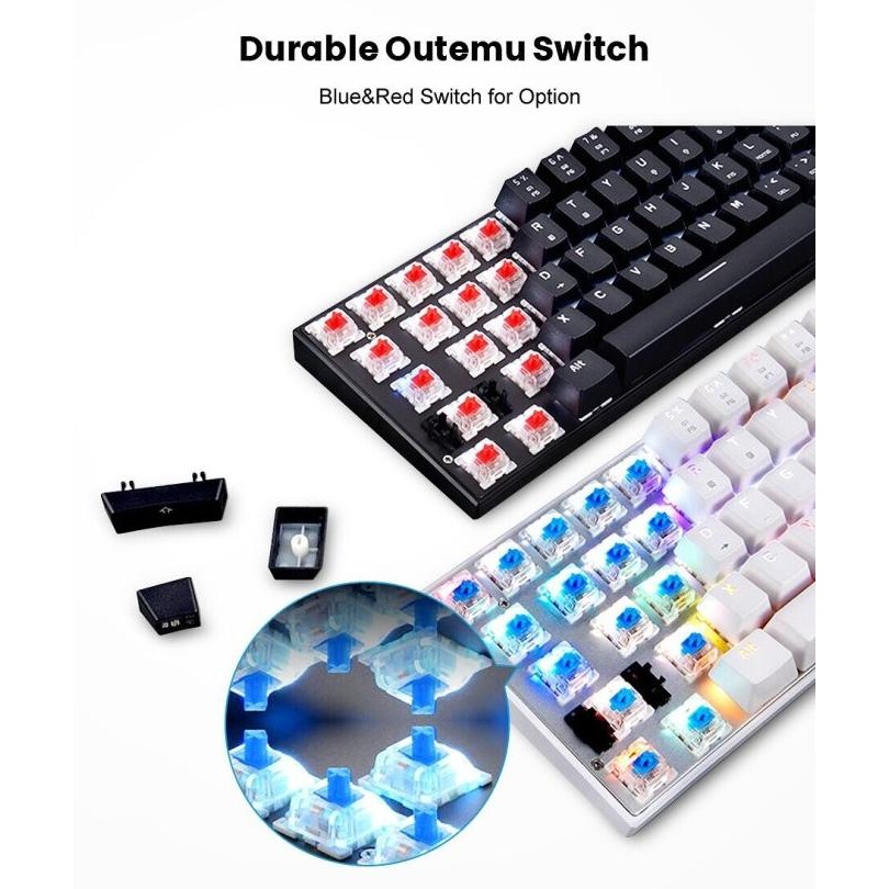 MECHANICAL KEYBOARD MOTOSPEED CK62 RGB 60% 2 MODE WIRED AND BLUETOOTH Terlaris
