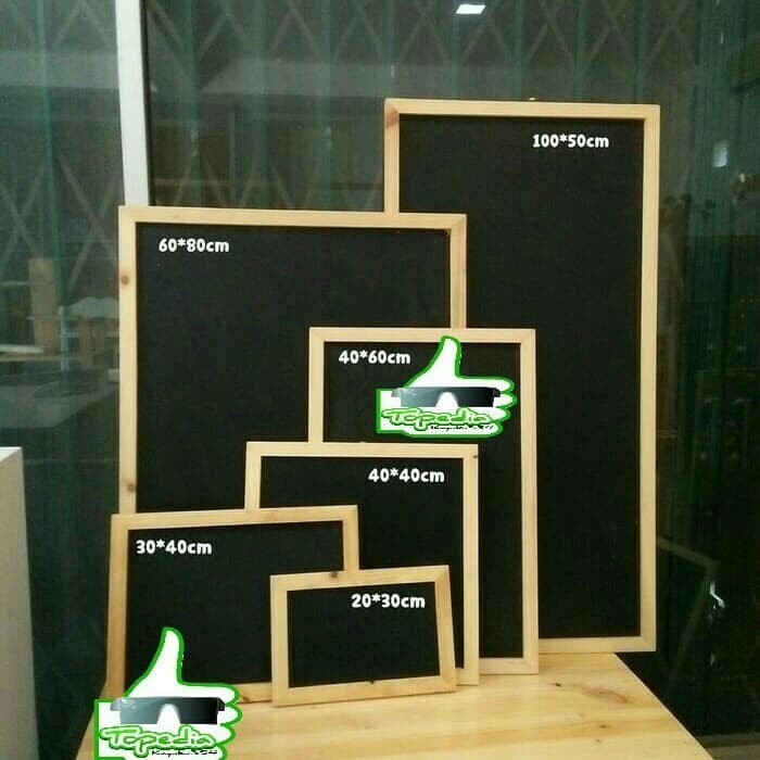 

papan tulis kapur gantung blackboard papan hitam unik 120x50cm