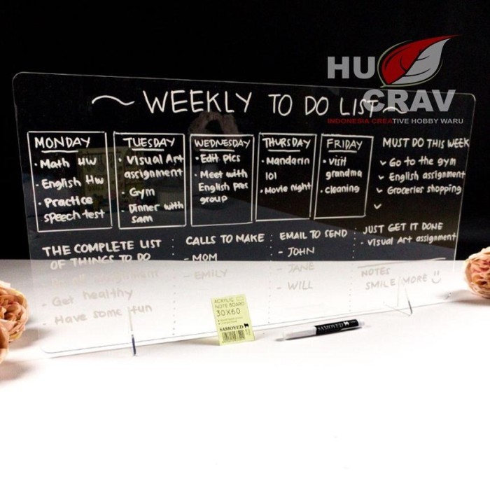 

TERBARU! Papan Tulis Akrilik / Acrylic Note / Planner Board Glosir Akrilik