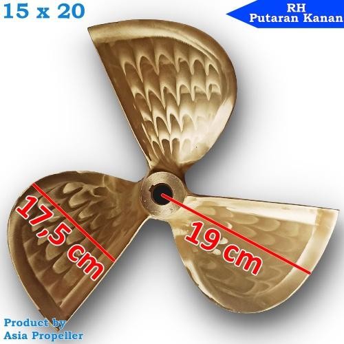 Propeller / Baling-Baling Kapal Kuningan Ukuran 15 X 20 Daun 3 | Asia Propeller