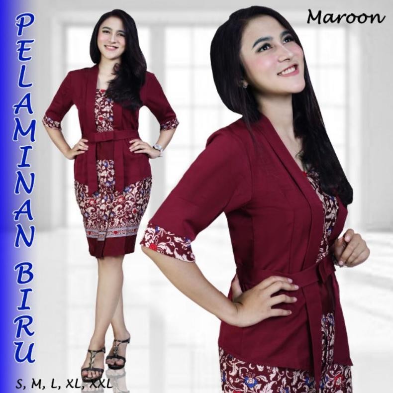 eug indahkebaya | setelan kebaya kutubaru etp lengan pendek aneka warna / kebaya  pesta modern rok p