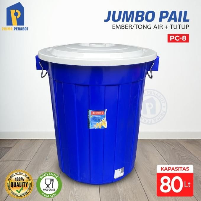 Ember Tong Air 80 Liter Jumbo dengan Tutup Lion Star PC-8 RIY