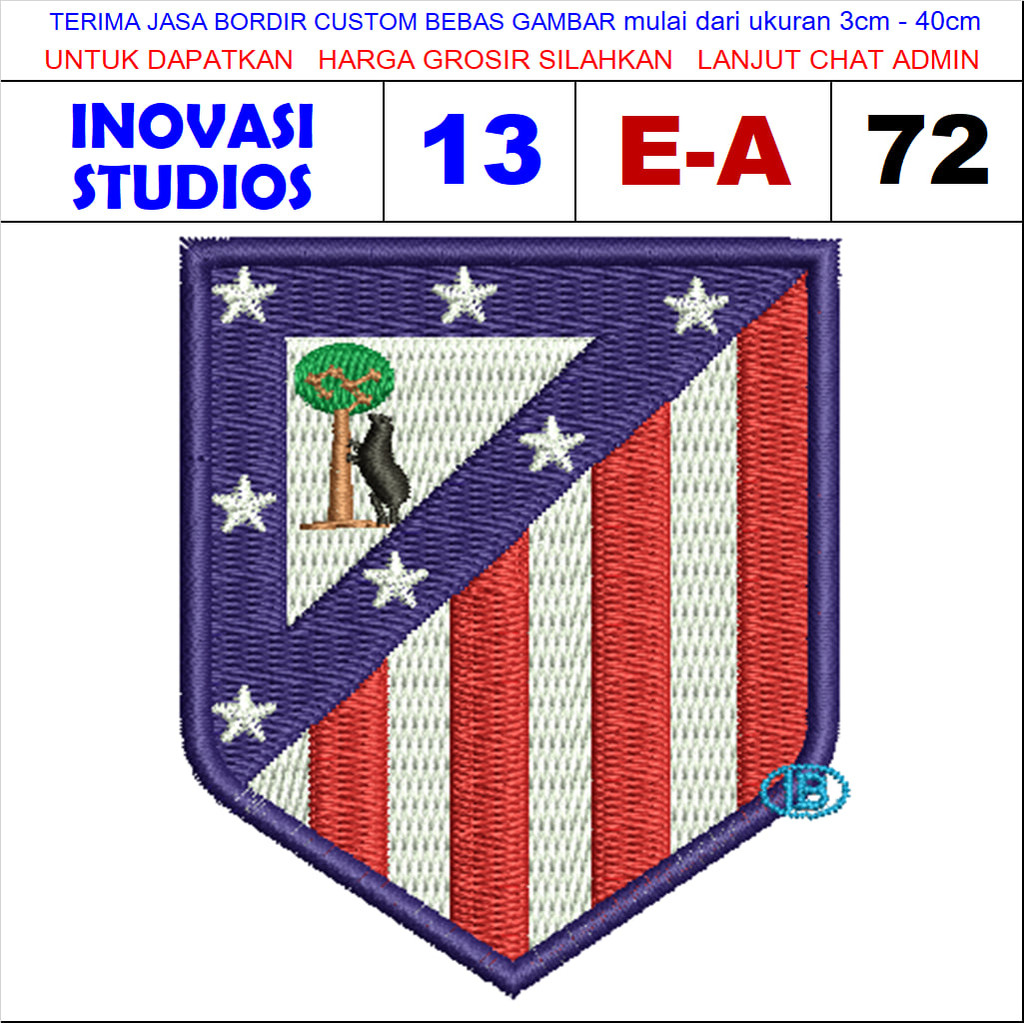 PATCH BORDIR LOGO E-A72 BOLA LALIGA SPANYOL ATLETICO MADRID - IPATCH STUDIOS REVIEW/TESTIMONI