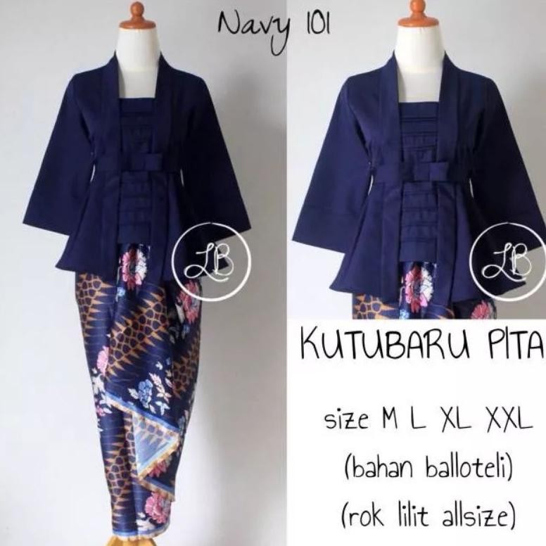 eug setelan kutubaru navy kebaya set kebaya wisuda baju kutubaru kebaya modern busui