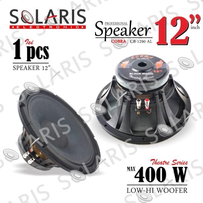 SPEAKER WOOFER 12 Inch COBRA CB-1290 AL BLACK MAGIC Frame Alumunium Terlaris