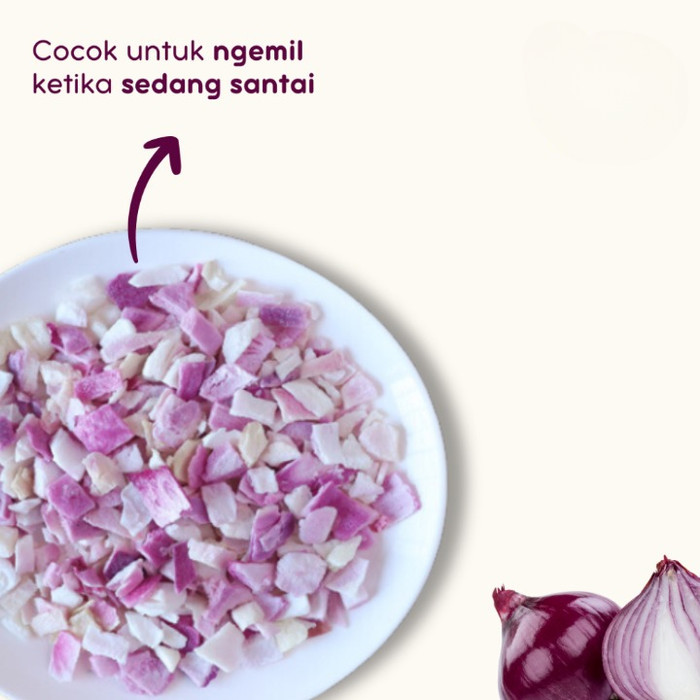 

HOT SALE! Snack Bawang Bombay Freeze Dried Onion Keripik Kering Camilan Diet Sehat