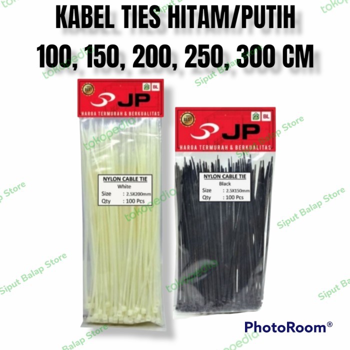 

TALI PENGIKAT KABEL CABLE TIES HITAM PUTIH 10 15 20 25 30 CM