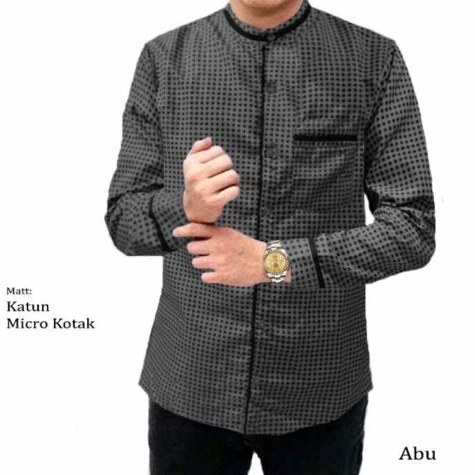 kemeja koko pria lengan panjang Kotak Kotak Terlaris