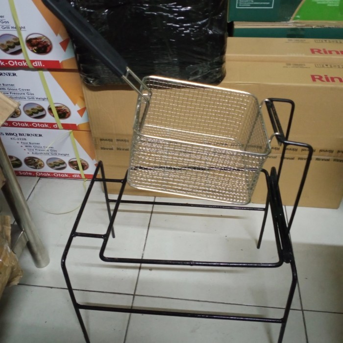 keranjang panci deep fryer dan basket/saringan kentang goreng