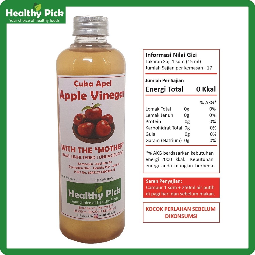 

Healhtypick Apple Cider Vinegar / Cuka Apel With The Mother 250ml Q9W9