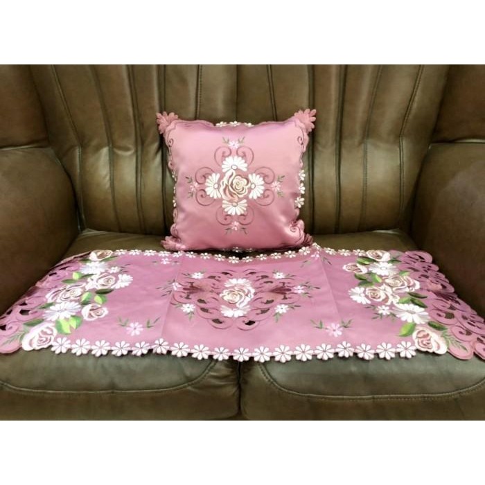 Sarung Bantal Kursi Bordir Set Impor