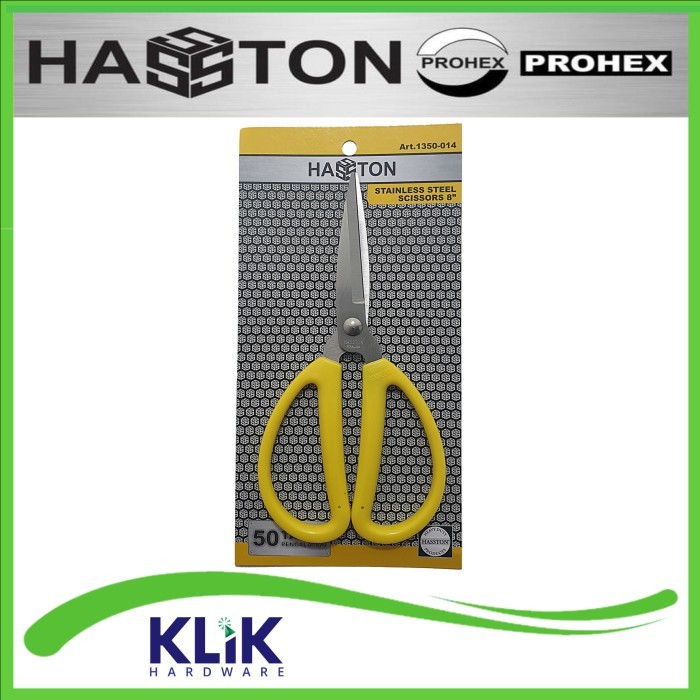 

Hasston Prohex Gunting Kain Kulit Kertas Kodok Serbaguna 8 Inch Kuning