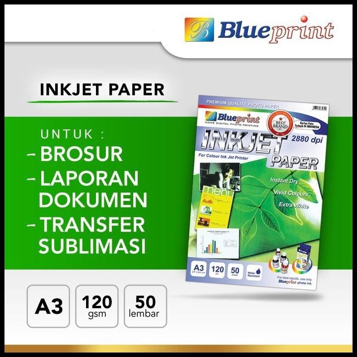 

Blueprint BP-IPA3120 Inkjet Paper - Kertas Inkjet A3 50 Lembar