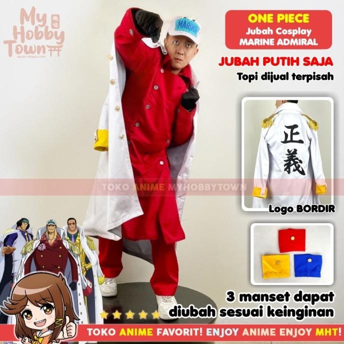 Jubah Cosplay Anime One Piece Marine Admiral Akainu Aokiji Kizaru Terlaris