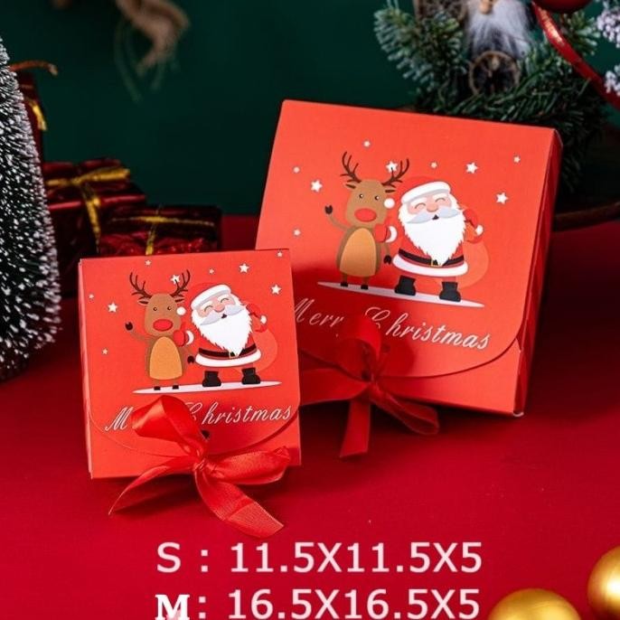 

10 Pcs Christmas Eve Gift Box uk 16,5 x 16,5 x 5 cm