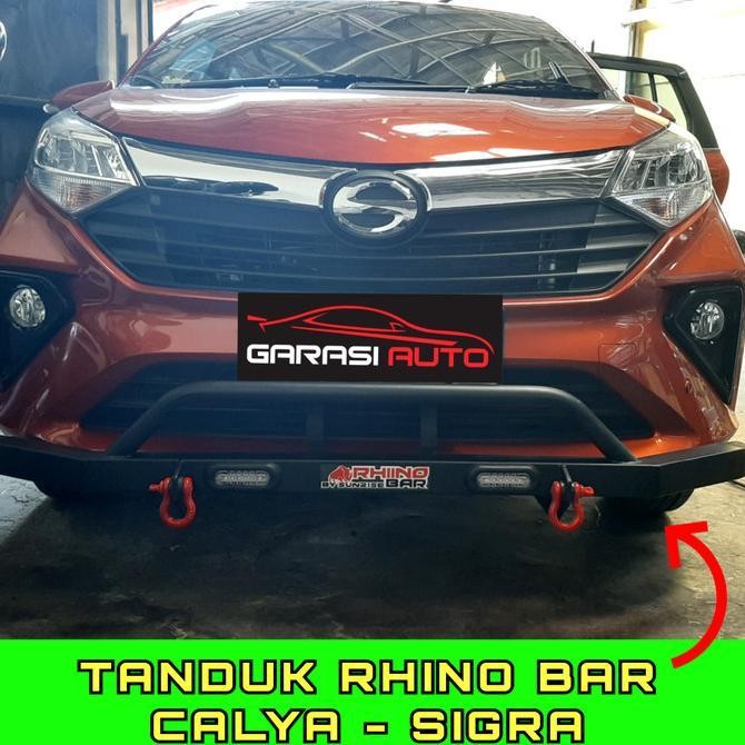 Tanduk Depan Calya Sigra Bumper Guard Towing Bar Rhino Besi Drl Lampu