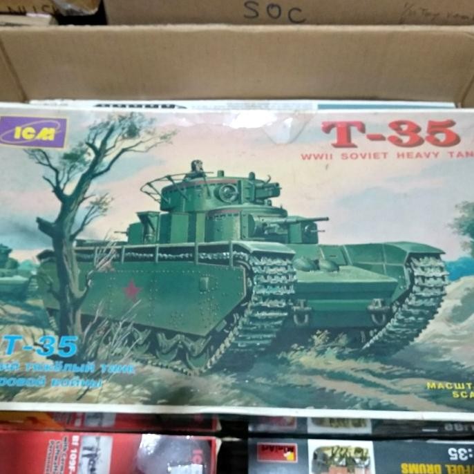 1/35 ICM T-35 WWII Soviet Heavy Tank model kit mokit