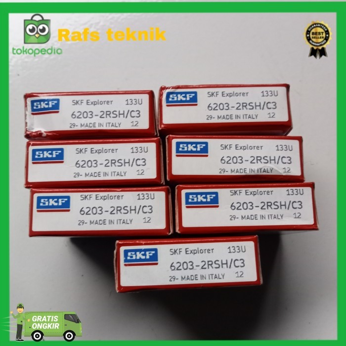 6203 2Rs C3 Skf Bearing Motor Asli Original 17Mm X 40Mm X 12Mm
