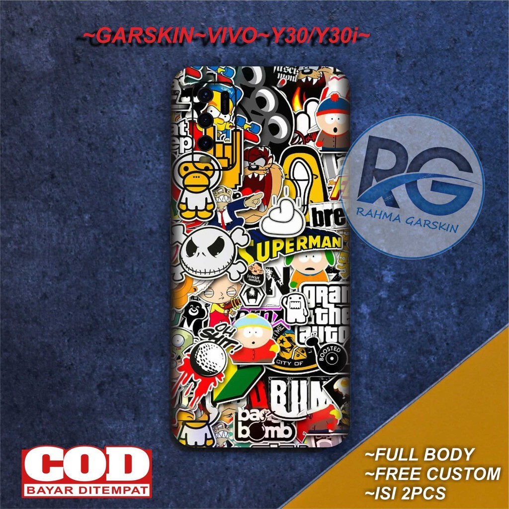 

*PromoTerjangkau* Vivo Y30 Garskin Wrap Stiker Premium / X Casing Case COD